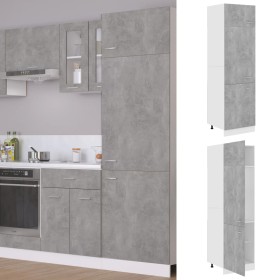 Engineered concrete wood refrigerator cabinet 60x57x207 cm by vidaXL, Kitchen cabinets - Ref: Foro24-802542, Price: 159,78 €,...