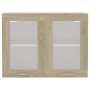 Armario colgante cristal y aglomerado roble sonoma 80x31x60 cm de vidaXL, Armarios de cocina - Ref: Foro24-802532, Precio: 79...