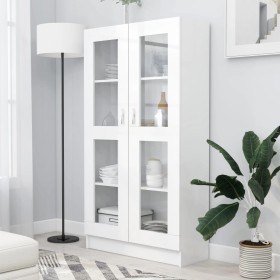 Vitrine aus weißem Sperrholz, 82,5 x 30,5 x 150 cm von vidaXL, Bücherregale und Regale - Ref: Foro24-802759, Preis: 152,85 €,...