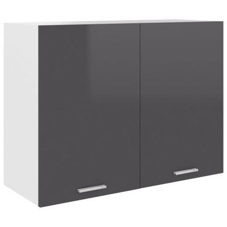 Glossy gray plywood kitchen hanging cabinet 80x31x60 cm by vidaXL, Kitchen cabinets - Ref: Foro24-801283, Price: 79,99 €, Dis...