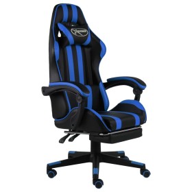 Gaming-Stuhl mit Fußstütze aus schwarzem und blauem Kunstleder von vidaXL, Bürostühle - Ref: Foro24-20526, Preis: 178,99 €, R...