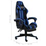 Gaming-Stuhl mit Fußstütze aus schwarzem und blauem Kunstleder von vidaXL, Bürostühle - Ref: Foro24-20526, Preis: 178,98 €, R...