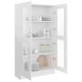 Vitrina de madera ingeniería blanco brillo 82,5x30,5x150 cm de vidaXL, Librerías y estanterías - Ref: Foro24-802765, Precio: ...