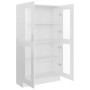 Vitrina de madera ingeniería blanco brillo 82,5x30,5x150 cm de vidaXL, Librerías y estanterías - Ref: Foro24-802765, Precio: ...