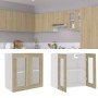 Armario colgante vidrio y madera ingeniería roble 60x31x60 cm de vidaXL, Armarios de cocina - Ref: Foro24-802524, Precio: 71,...