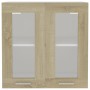 Glass and engineered oak wood hanging cabinet 60x31x60 cm by vidaXL, Kitchen cabinets - Ref: Foro24-802524, Price: 71,75 €, D...