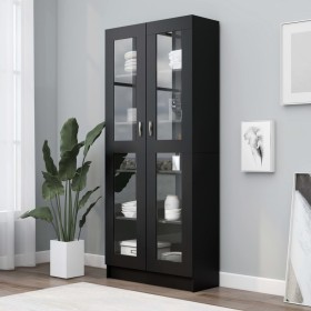 Black plywood display case 82.5x30.5x185.5 cm by vidaXL, Bookcases and shelves - Ref: Foro24-802769, Price: 206,53 €, Discoun...