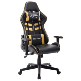 Gaming-Stuhl aus schwarzem und goldenem Kunstleder von vidaXL, Gaming-Stühle - Ref: Foro24-20504, Preis: 170,99 €, Rabatt: %