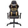 Silla de gaming de cuero sintético negro y dorado de vidaXL, Sillones para videojuegos - Ref: Foro24-20504, Precio: 170,25 €,...