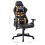 Silla de gaming de cuero sintético negro y dorado de vidaXL, Sillones para videojuegos - Ref: Foro24-20504, Precio: 170,25 €,...