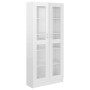 Vitrina de madera contrachapada blanco brillo 82,5x30,5x185,5cm de vidaXL, Librerías y estanterías - Ref: Foro24-802774, Prec...