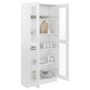 Vitrina de madera contrachapada blanco brillo 82,5x30,5x185,5cm de vidaXL, Librerías y estanterías - Ref: Foro24-802774, Prec...