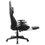 Silla de gaming con reposapiés cuero sintético negro y gris de vidaXL, Sillones para videojuegos - Ref: Foro24-20514, Precio:...