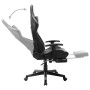 Silla de gaming con reposapiés cuero sintético negro y gris de vidaXL, Sillones para videojuegos - Ref: Foro24-20514, Precio:...