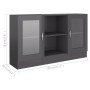 Glossy gray plywood display case 120x30.5x70 cm by vidaXL, Sideboards - Ref: Foro24-802794, Price: 120,99 €, Discount: %