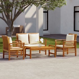 4-piece garden furniture set with solid acacia wood cushions by vidaXL, Garden sets - Ref: Foro24-3058094, Price: 464,91 €, D...