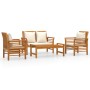 Set de muebles de jardín 4 pzs y cojines madera maciza acacia de vidaXL, Conjuntos de jardín - Ref: Foro24-3058094, Precio: 4...