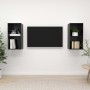 Living room wall unit 2 pieces in black gloss engineered wood by vidaXL, TV Furniture - Ref: Foro24-3079851, Price: 73,39 €, ...