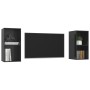 Living room wall unit 2 pieces in black gloss engineered wood by vidaXL, TV Furniture - Ref: Foro24-3079851, Price: 73,39 €, ...