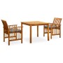 Garden dining set 3 pieces and solid acacia wood cushions by vidaXL, Garden sets - Ref: Foro24-3058084, Price: 315,64 €, Disc...