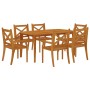 Garden dining set 7 pieces solid acacia wood by vidaXL, Garden sets - Ref: Foro24-3058004, Price: 610,86 €, Discount: %