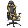 Silla gaming giratoria con reposapiés PVC dorado de vidaXL, Sillones para videojuegos - Ref: Foro24-20498, Precio: 192,41 €, ...