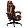 Silla gaming con reposapiés cuero sintético negro y naranja de vidaXL, Sillas de oficina - Ref: Foro24-20532, Precio: 175,07 ...