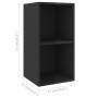 Living room wall unit 2 pieces in black gloss engineered wood by vidaXL, TV Furniture - Ref: Foro24-3079851, Price: 73,39 €, ...