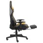 Silla gaming giratoria con reposapiés PVC dorado de vidaXL, Sillones para videojuegos - Ref: Foro24-20498, Precio: 192,41 €, ...