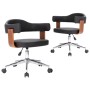 Swivel dining chairs 2 pcs curved wood and black leather by vidaXL, dining chairs - Ref: Foro24-3054890, Price: 259,22 €, Dis...