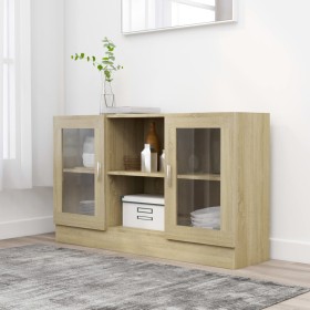 Oak-colored plywood display case 120x30.5x70 cm by vidaXL, Sideboards - Ref: Foro24-802789, Price: 112,54 €, Discount: %