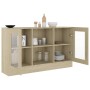 Vitrina de madera contrachapada color roble 120x30,5x70 cm de vidaXL, Aparadores - Ref: Foro24-802789, Precio: 114,47 €, Desc...