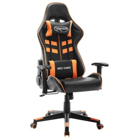 Schwarzer und orangefarbener Gaming-Stuhl aus Kunstleder von vidaXL, Gaming-Stühle - Ref: Foro24-20508, Preis: 149,41 €, Raba...