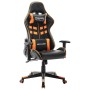 Silla de gaming de cuero sintético negro y naranja de vidaXL, Sillones para videojuegos - Ref: Foro24-20508, Precio: 149,23 €...