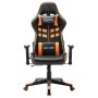 Silla de gaming de cuero sintético negro y naranja de vidaXL, Sillones para videojuegos - Ref: Foro24-20508, Precio: 149,23 €...