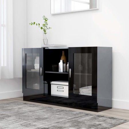 Glossy black plywood display case 120x30.5x70 cm by vidaXL, Sideboards - Ref: Foro24-802793, Price: 147,68 €, Discount: %