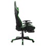 Silla de gaming con reposapiés cuero sintético negro y verde de vidaXL, Sillones para videojuegos - Ref: Foro24-20513, Precio...