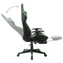 Silla de gaming con reposapiés cuero sintético negro y verde de vidaXL, Sillones para videojuegos - Ref: Foro24-20513, Precio...