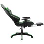 Silla de gaming con reposapiés cuero sintético negro y verde de vidaXL, Sillones para videojuegos - Ref: Foro24-20513, Precio...