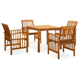 Garden dining set 5 pieces and cushions solid acacia wood by vidaXL, Garden sets - Ref: Foro24-3058083, Price: 502,99 €, Disc...