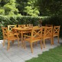 Juego de comedor de jardín 9 piezas madera maciza de acacia de vidaXL, Conjuntos de jardín - Ref: Foro24-3058006, Precio: 742...