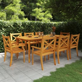 Juego de comedor de jardín 9 piezas madera maciza de acacia de vidaXL, Conjuntos de jardín - Ref: Foro24-3058006, Precio: 742...