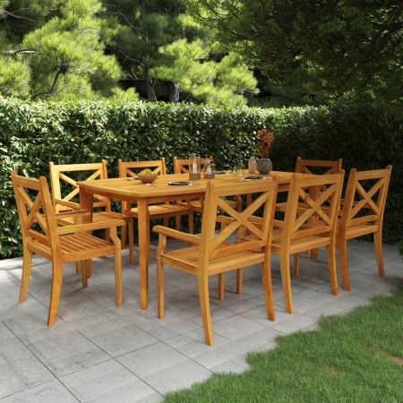 Juego de comedor de jardín 9 piezas madera maciza de acacia de vidaXL, Conjuntos de jardín - Ref: Foro24-3058006, Precio: 784...