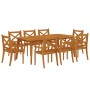 Juego de comedor de jardín 9 piezas madera maciza de acacia de vidaXL, Conjuntos de jardín - Ref: Foro24-3058006, Precio: 784...