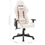 Silla de gaming de cuero sintético blanco y rosa de vidaXL, Sillones para videojuegos - Ref: Foro24-20534, Precio: 196,24 €, ...