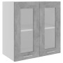 Armario colgante vidrio y madera ingeniería gris hormigón de vidaXL, Armarios de cocina - Ref: Foro24-802525, Precio: 62,25 €...