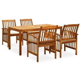 Garden dining set 5 pieces and solid acacia wood cushions by vidaXL, Garden sets - Ref: Foro24-3058086, Price: 525,08 €, Disc...