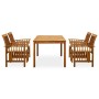 Garden dining set 5 pieces and solid acacia wood cushions by vidaXL, Garden sets - Ref: Foro24-3058086, Price: 524,81 €, Disc...