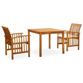 Set comedor de jardín 3 pzas y cojines madera maciza de acacia de vidaXL, Conjuntos de jardín - Ref: Foro24-3058082, Precio: ...