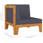 2-Sitzer-Sofa mit dunkelgrauen Kissen aus massivem Akazienholz von vidaXL, Gartensets - Ref: Foro24-3058113, Preis: 252,02 €,...